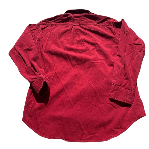 Tommy Hilfiger Men's Deep Red Casual Button-Down‎ Shirt Size M vintage y2k - Picture 8 of 8